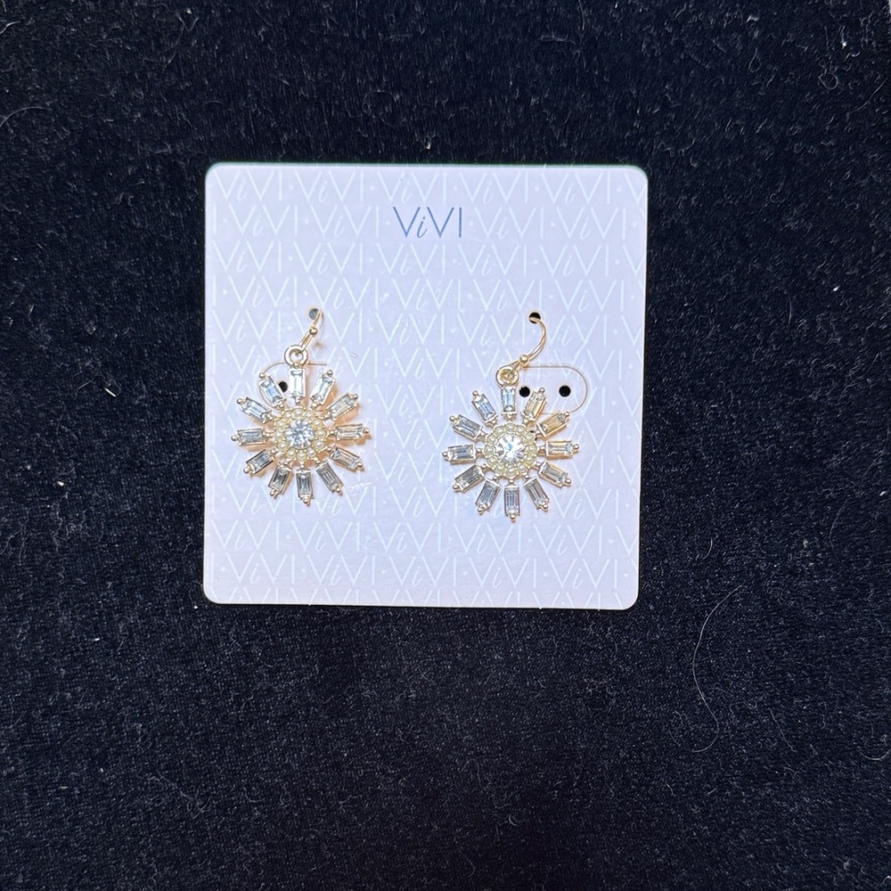 ViVI Radiant Gold and Silver Burst Earrings
